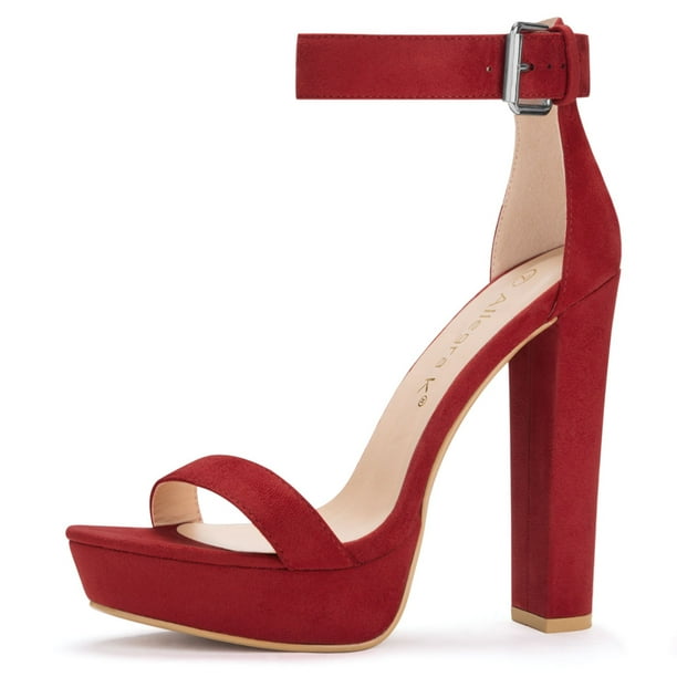 Allegra K Womens Studs Ankle Strap Block Heels Allegra K Womens Studs Ankle Strap Block Heels